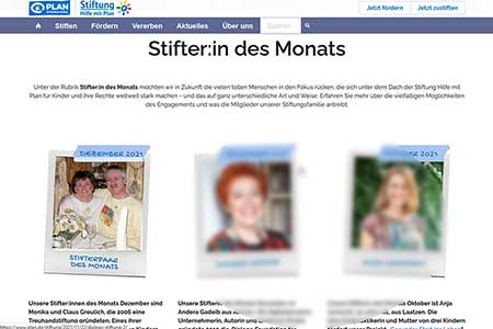 Screenshot 'Stifter des Monats'